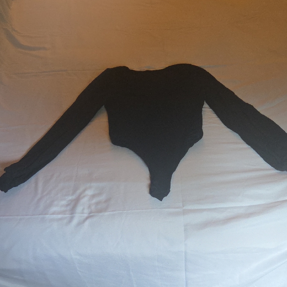 HALARA Black Viscose Bodysuit